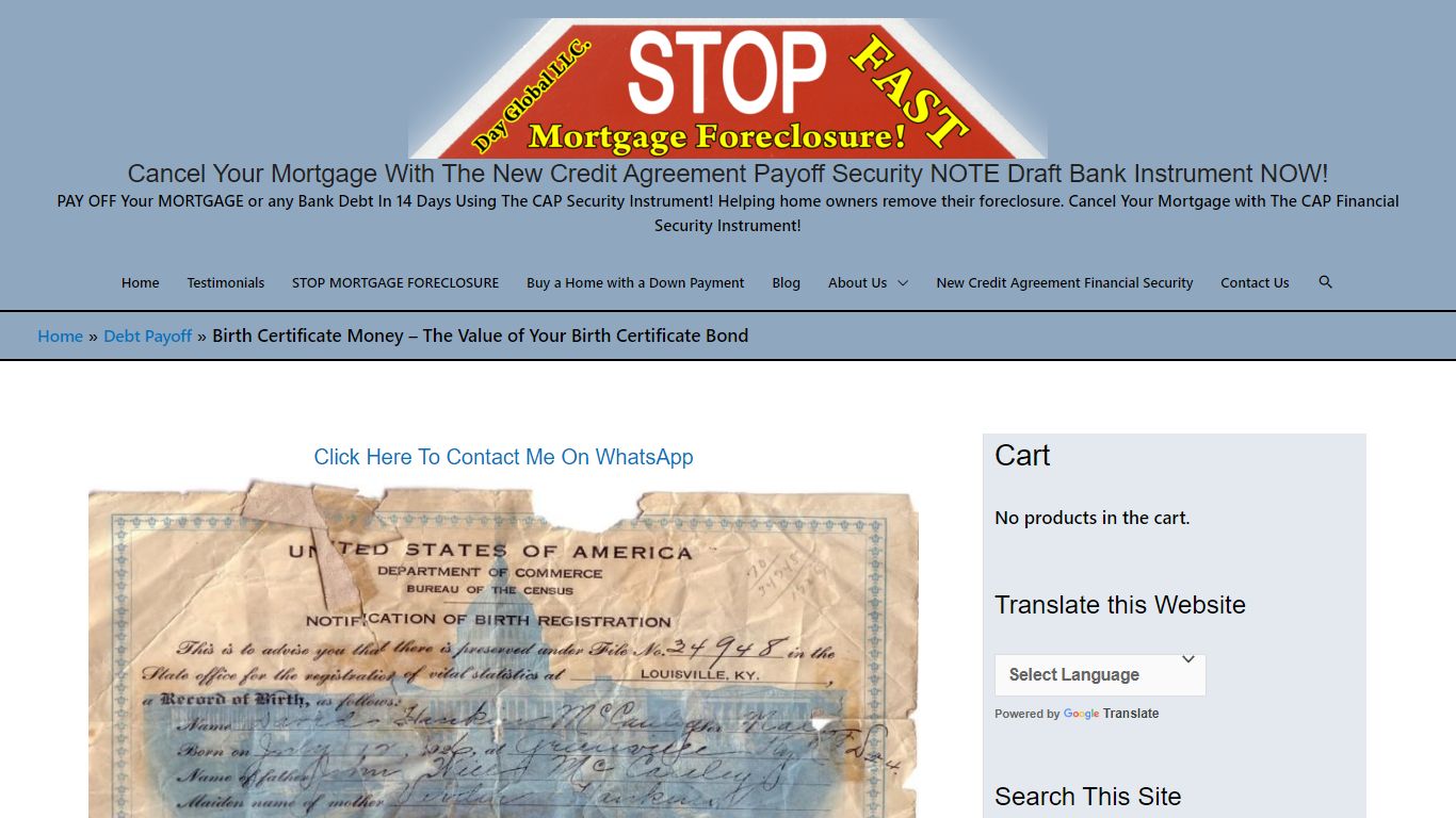 The Value of Your Birth Certificate Bond - Cancel Your Mortgage With ...